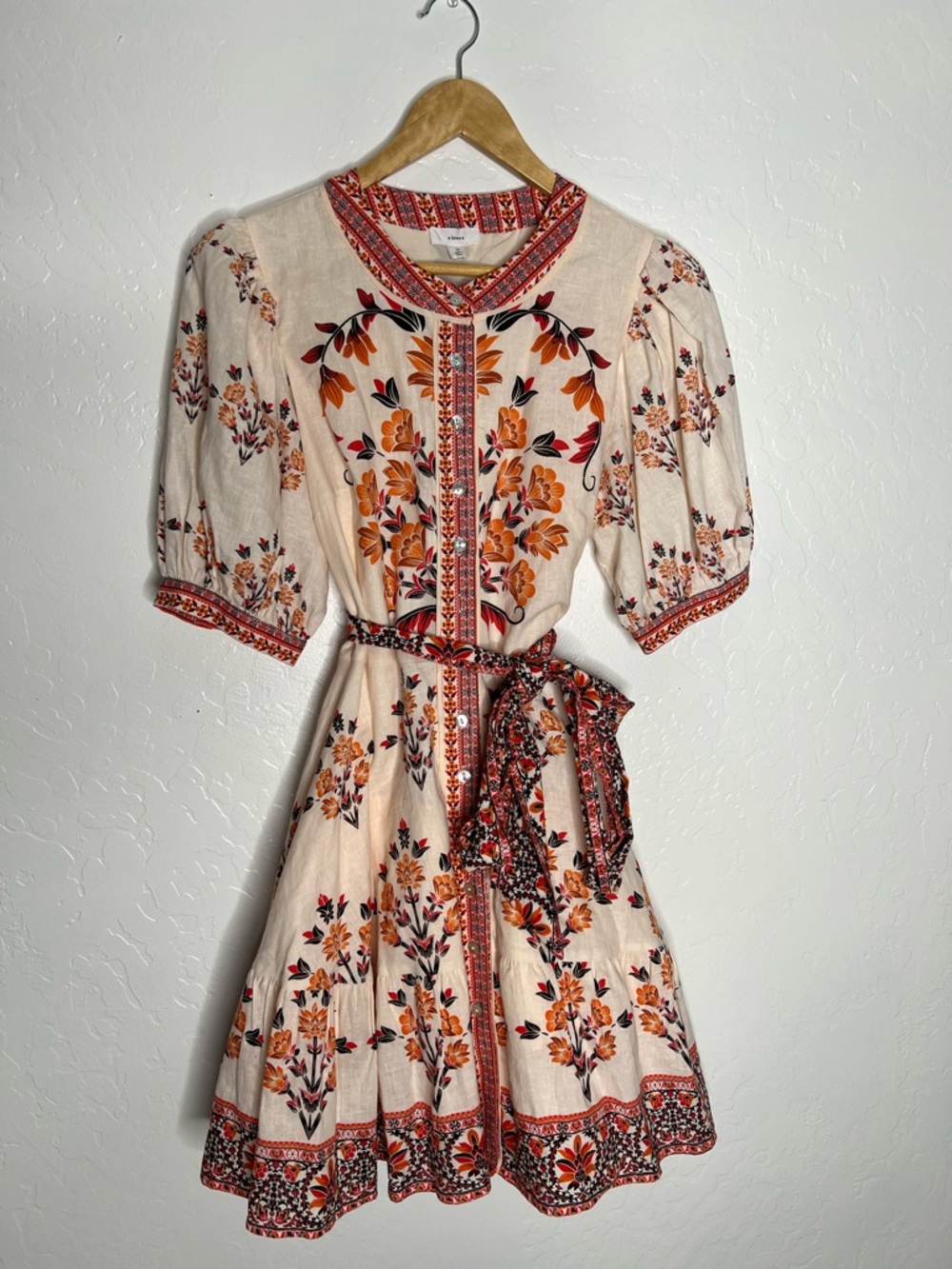 Bohemian Puff Sleeve Mini Dress Romantic Dress A Loves A Linen Blend Layered